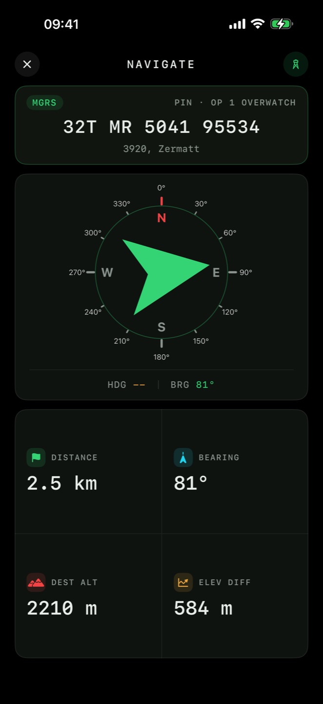 Direct bearing compass navigation